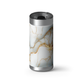White Marble 2 wrap on a brushed stainless Wrapware tumbler