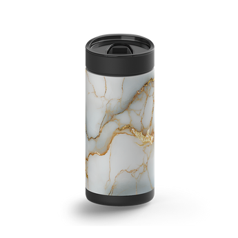 White Marble 2 wrap on a black ceramic Wrapware tumbler