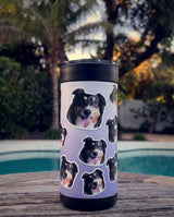 Mix and Match wrap on a black ceramic Wrapware Tumbler poolside