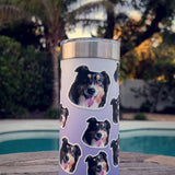 Mix and Match wrap on a stainless Wrapware Tumbler on a poolside table