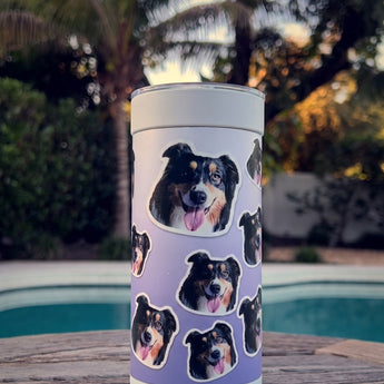 Mix and Match wrap on a white ceramic Wrapware Tumbler poolside