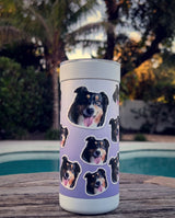 Mix and Match wrap on a white ceramic Wrapware Tumbler poolside