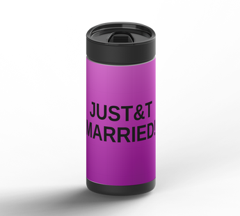 JUST&T MARRIED! wrap on black ceramic tumbler