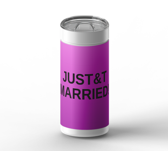 JUST&T MARRIED! wrap on white ceramic tumbler
