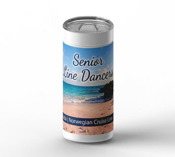 Pink sand wrap on white ceramic tumbler