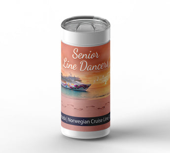 Sunset ship wrap on white ceramic tumbler