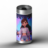 KPop Hunter artwork shown on a stainless Wrapware tumbler with its lid.