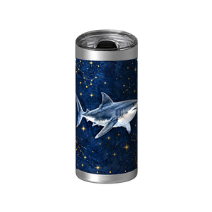 Starry Great White wrap on a brushed stainless Wrapware tumbler